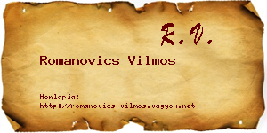 Romanovics Vilmos névjegykártya