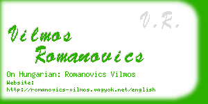 vilmos romanovics business card